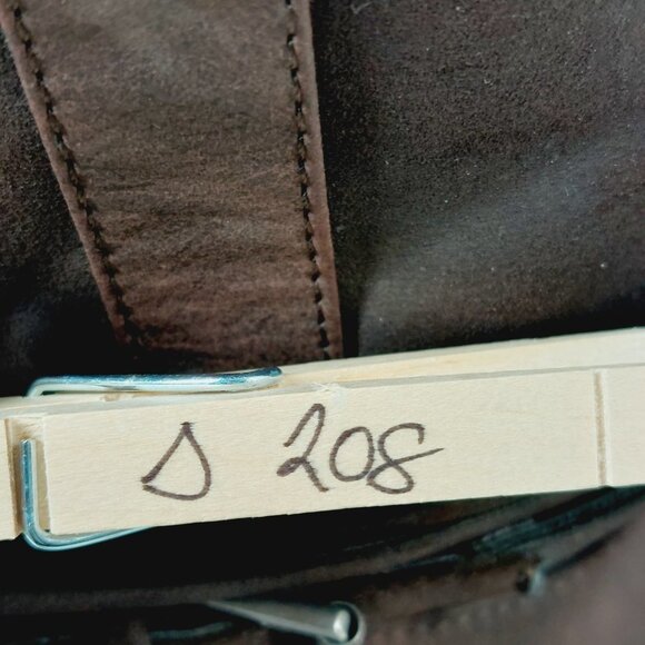 Chaps Gari Brown Leather Slip On Buckle Detail Side Zipper Mid-Shaft Boots D208 - Picture 12 of 12